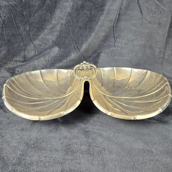Reed & Barton Two Part Silverplated Tidbit Dish Top Handle Discontinued 1951 VTG - Picture 3 of 15